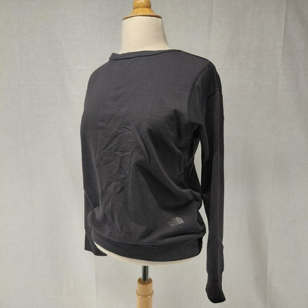The North Face Black LS Sweatshirt w/ CrissCross Back & Mesh Arm Detail SZ S - Picture 2 of 10